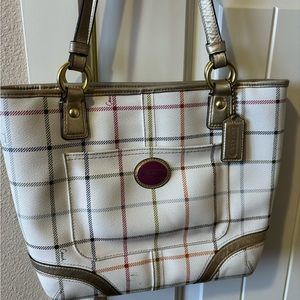 Coach white and pink purse
